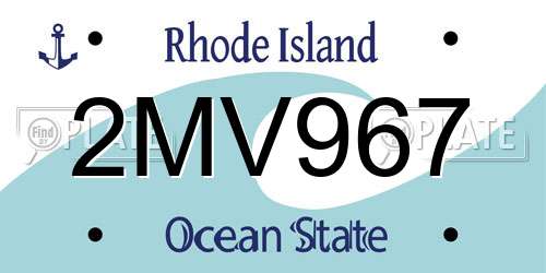 2MV967 Rhode Island License Plate