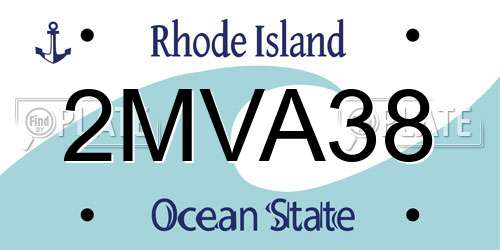 2MVA38 Rhode Island License Plate