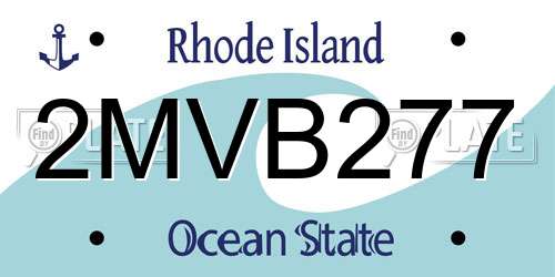2MVB277 Rhode Island License Plate