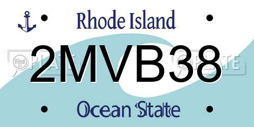 2MVB38 Rhode Island License Plate