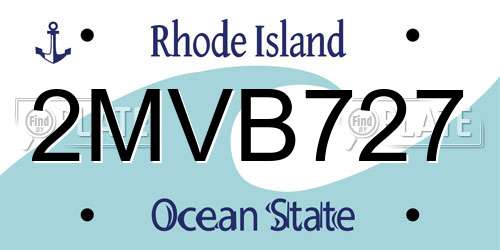 2MVB727 Rhode Island License Plate
