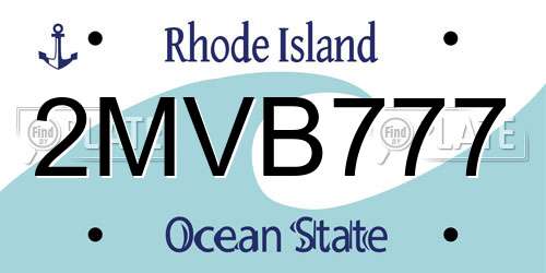 2MVB777 Rhode Island License Plate