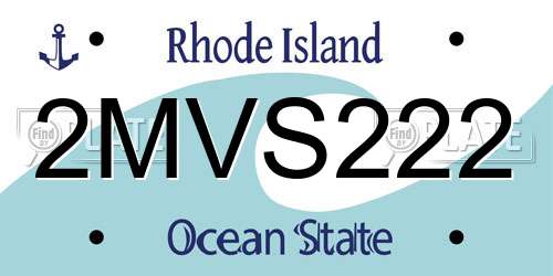 2MVS222 Rhode Island License Plate