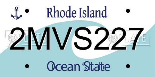 2MVS227 Rhode Island License Plate