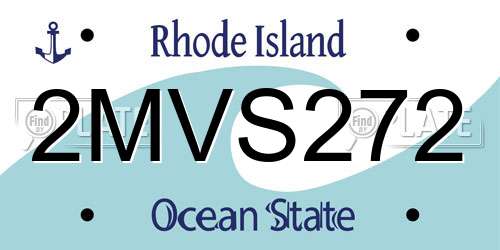 2MVS272 Rhode Island License Plate