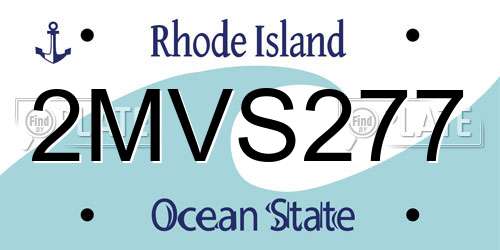 2MVS277 Rhode Island License Plate