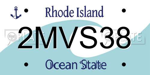 2MVS38 Rhode Island License Plate