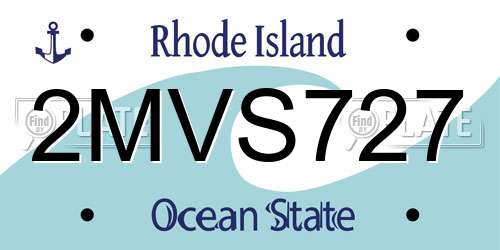 2MVS727 Rhode Island License Plate