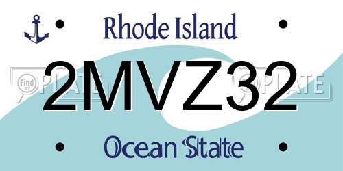 2MVZ32 Rhode Island License Plate