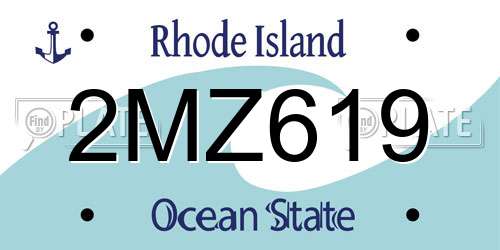 2MZ619 Rhode Island License Plate