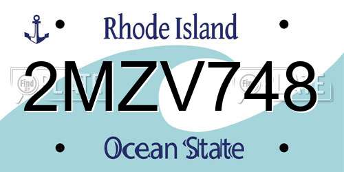 2MZV748 Rhode Island License Plate