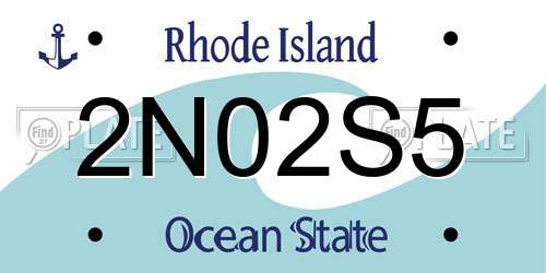 2N02S5 Rhode Island License Plate