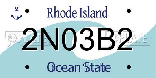 2N03B2 Rhode Island License Plate