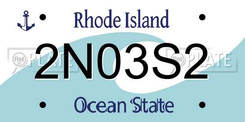 2N03S2 Rhode Island License Plate
