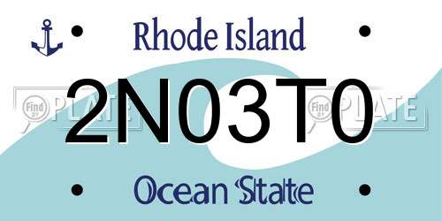2N03T0 Rhode Island License Plate