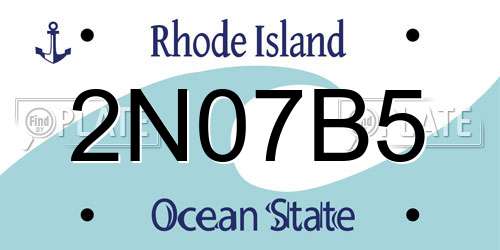 2N07B5 Rhode Island License Plate