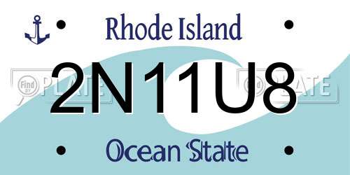 2N11U8 Rhode Island License Plate