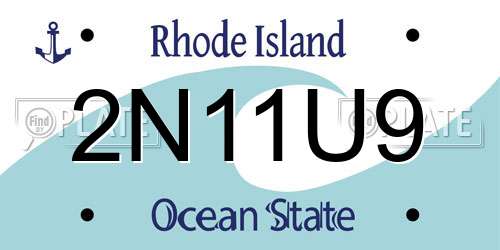 2N11U9 Rhode Island License Plate