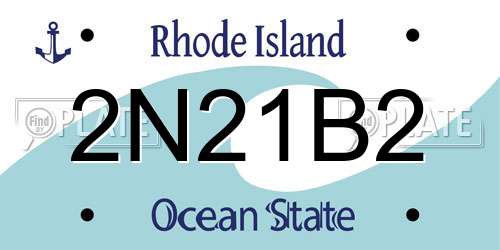 2N21B2 Rhode Island License Plate