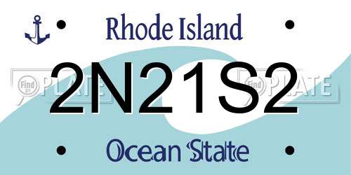 2N21S2 Rhode Island License Plate