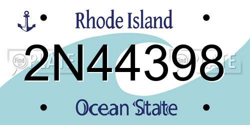 2N44398 Rhode Island License Plate