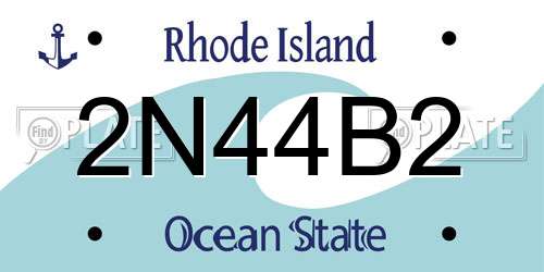 2N44B2 Rhode Island License Plate