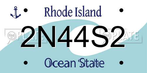 2N44S2 Rhode Island License Plate
