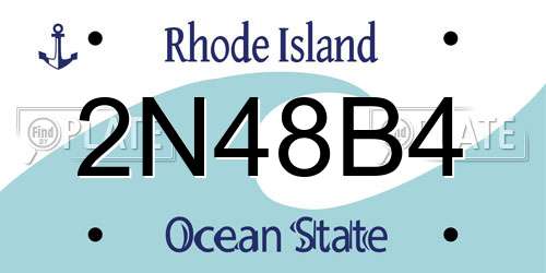 2N48B4 Rhode Island License Plate