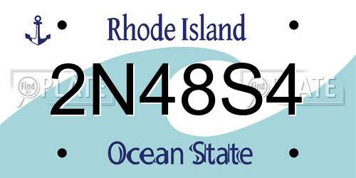 2N48S4 Rhode Island License Plate
