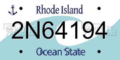 2N64194 Rhode Island License Plate
