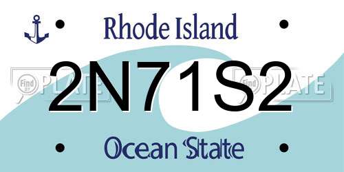 2N71S2 Rhode Island License Plate
