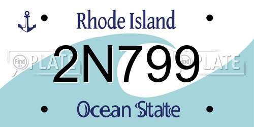 2N799 Rhode Island License Plate