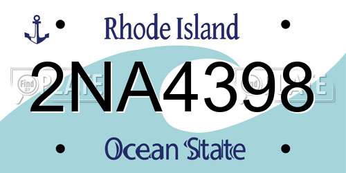 2NA4398 Rhode Island License Plate