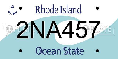 2NA457 Rhode Island License Plate