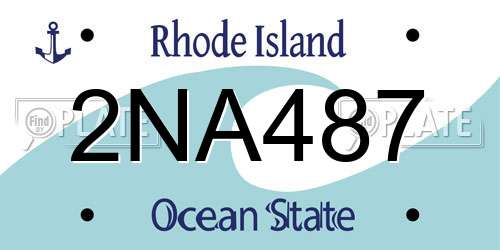 2NA487 Rhode Island License Plate