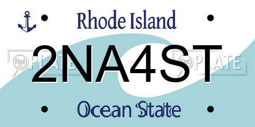 2NA4ST Rhode Island License Plate