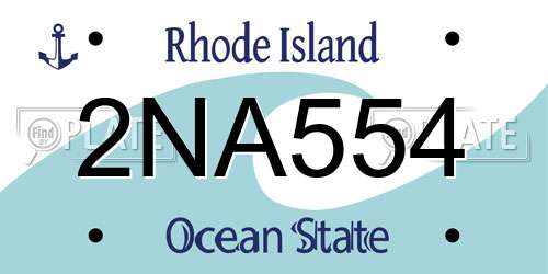 2NA554 Rhode Island License Plate