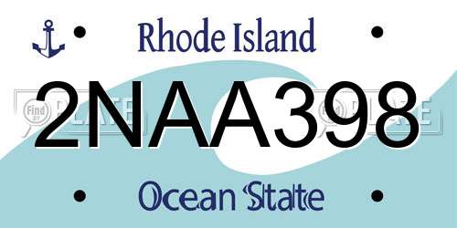 2NAA398 Rhode Island License Plate
