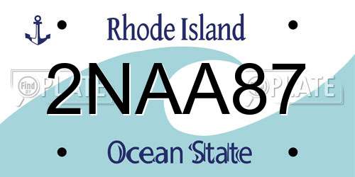 2NAA87 Rhode Island License Plate
