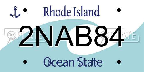 2NAB84 Rhode Island License Plate