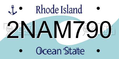 2NAM790 Rhode Island License Plate