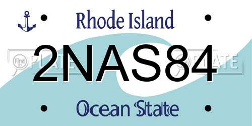 2NAS84 Rhode Island License Plate