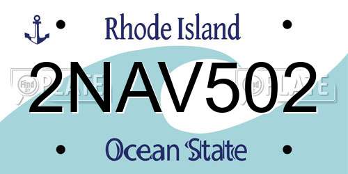 2NAV502 Rhode Island License Plate