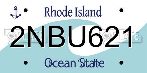 2NBU621 Rhode Island License Plate