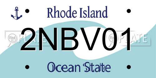 2NBV01 Rhode Island License Plate
