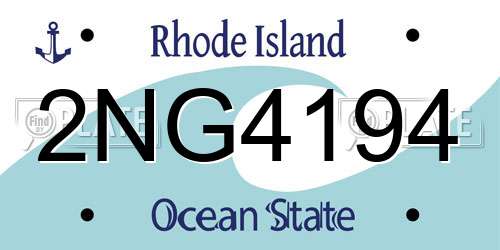 2NG4194 Rhode Island License Plate