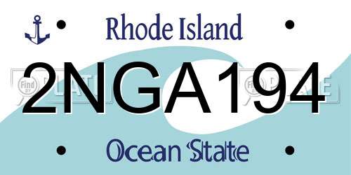 2NGA194 Rhode Island License Plate