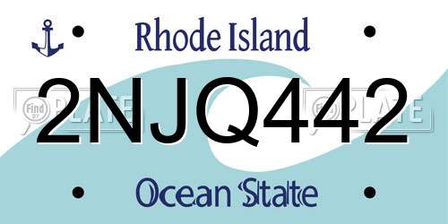 2NJQ442 Rhode Island License Plate