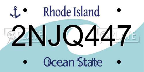 2NJQ447 Rhode Island License Plate