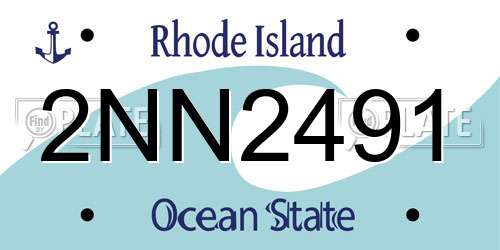 2NN2491 Rhode Island License Plate